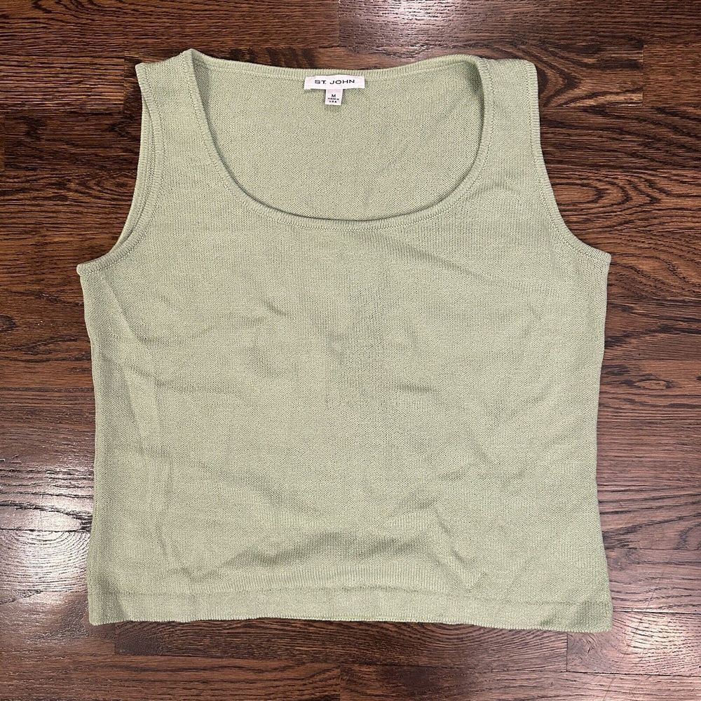 St John knit Chartreuse green Tank‎ Top Medium Sleeveless